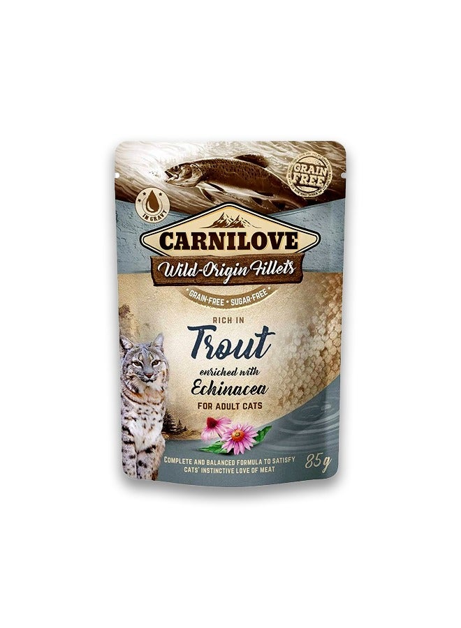 CARNILOVE Trout And Echinacea for Adult Cats - 85G (Pack Of 24) - Image 2